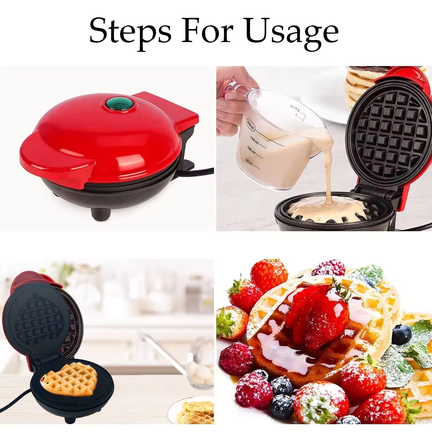 Mini Waffle Maker Machine Waffle Iron Home Appliances Kitchen Gift Easy To Clean, On-Stick Surfaces, Perfect Breakfast, Dessert, Sandwich, Pan Cakes, Paninis / Other Snacks Machine Mini Waffle Maker Machine Waffle Iron Home Appliances Kitchen Gift Easy To Clean, On-Stick Surfaces, Perfect Breakfast, Dessert, Sandwich, Pan Cakes, Paninis / Other Snacks Machine